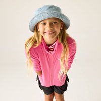 Pink Regatta 'King II' full zip walking fleece for kids, size 9-10, with high collar and side pockets.