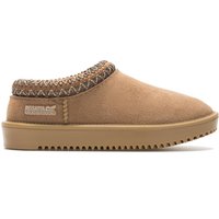 Brown Regatta Risley waterproof mule with textured collar and tan sole, size Infant 10.
