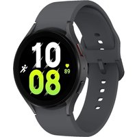 Samsung Galaxy Watch5 Graphite 44mm 4G Smartwatch with round face, black band, and digital display showing time and heart rate