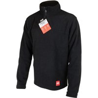 Black Scan Quarter Zip Fleece Jumper with high collar, long sleeves, and red logo tag at the hem.