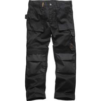Black Scruffs Worker Trouser with multiple pockets, reinforced knees, and belt loops.