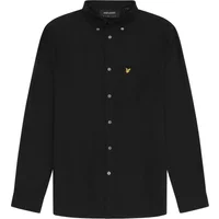 Black Lyle & Scott Plain Oxford shirt with button-down collar and yellow eagle logo on chest.