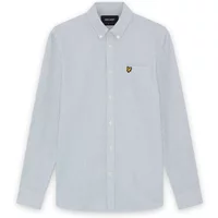 White Lyle & Scott Stripe Oxford shirt with button-down collar and embroidered logo on chest pocket.