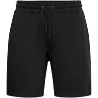 Black Blend Ken shorts with elastic waistband, drawstring, and knee-length cut.
