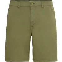 Olive green Blend Miles Loose shorts with button closure, belt loops, and side pockets.