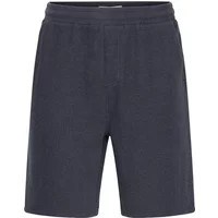 Navy blue drawstring shorts with elastic waistband and knee-length cut by Casual Friday.