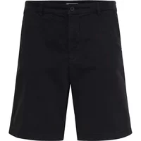 Black casual shorts with button closure, belt loops, and side pockets.