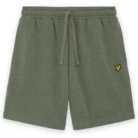 Green Lyle & Scott Tri Marl shorts with drawstring waist and embroidered yellow eagle logo on left leg.