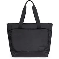 Black Eastpak Cnnct F Statch shoulder bag with dual handles, front pocket, and sleek, minimalist design.