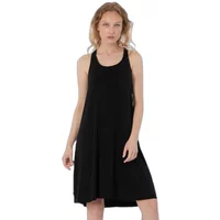 Black sleeveless Ragwear Nairay dress for women with a relaxed fit and round neckline.