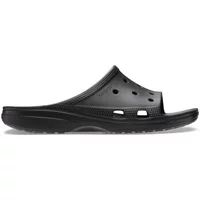 Black Crocs slide sandal with perforated upper, textured footbed, and slip-on design.