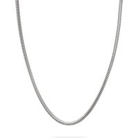 Silver snake chain necklace by Tom Wood, featuring a sleek, smooth design with a polished finish.