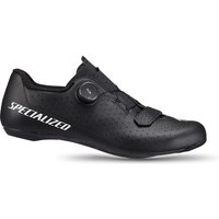 Black Specialized Torch 2.0 Road Shoe with perforated upper, BOA dial closure, and white logo on the side.