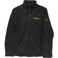 Black Stanley 1/4 zip micro fleece with yellow logo on chest and sleeve, size XXL.