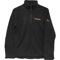 Black Stanley Gadsden Micro Fleece Pullover with quarter zip, yellow logo on chest and sleeve.