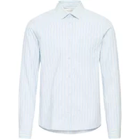 Striped long sleeve shirt by Casual Friday, light blue and white, button-up, collared, tailored fit.