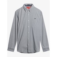 Superdry&Co Classic Oxford shirt, needle ticking stripe, long sleeves, button-up, small logo on chest, size S.