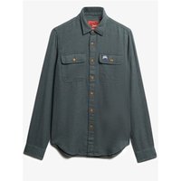 Balsam green Superdry&Co flannel shirt, 2XL, with button-down front, chest pockets, and long sleeves.