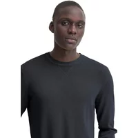 Black long-sleeve sweater by Blend, featuring a crew neck and a smooth, fitted design.