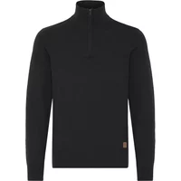 Black Blend BHFilip sweater with half-zip collar, long sleeves, and subtle logo patch at hem.