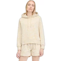 Cream Ragwear Tonna Print women's hoodie with subtle pattern, drawstring hood, and relaxed fit.