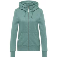 Teal Ragwear Neskia women's zip-up hoodie with drawstring hood and front pockets.