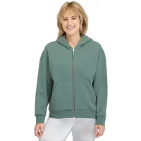 Green women's Ragwear Tripoli zip-up hoodie with front pockets and hood.