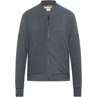 Gray Ragwear Doron Org women's sweatshirt with zip front, ribbed cuffs, and small logo on chest.