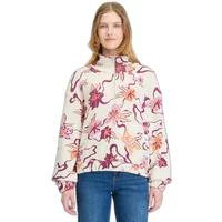 Cream Ragwear Izzar Print sweatshirt with floral pattern, high collar, and long sleeves.