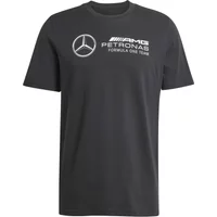 Black Adidas T-shirt with Mercedes logo and AMG Petronas Formula One Team text in white on the chest.
