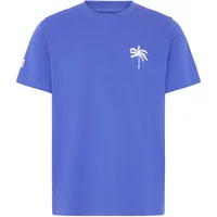 Blue T-shirt by Blend featuring a small white palm tree graphic on the chest.