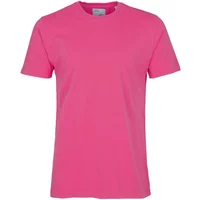 Bubblegum pink organic cotton T-shirt by Colorful Standard, featuring a classic crew neck and short sleeves.