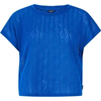 Blue Protest Iris women's T-shirt with short sleeves and subtle geometric patterns.