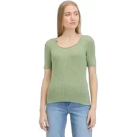 Green Ragwear Sittang women's T-shirt with short sleeves and scoop neckline, worn by a model with light blue jeans.