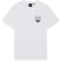 White Lyle & Scott T-shirt with heart-shaped "Lyle & Scott Laundry" logo on chest, short sleeves, crew neck.