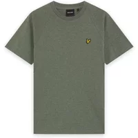 Green Lyle & Scott Raglan T-shirt with short sleeves, crew neck, and yellow eagle logo on the chest.