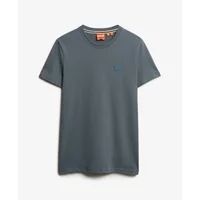Gray Superdry Essential T-shirt with small embroidered logo on chest, short sleeves, and crew neckline.
