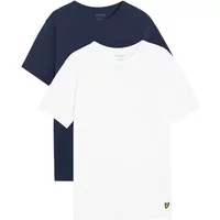 Navy and white Lyle & Scott T-shirts with chest pockets and embroidered eagle logo.