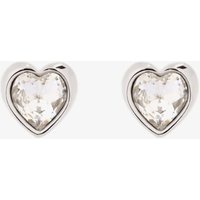 Silver crystal heart stud earrings with a polished finish by Ted Baker.