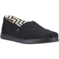 Black TOMS Women's Alpargata Plus Shoe with slip-on design and zigzag patterned interior lining.