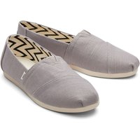 Gray TOMS Women's Alpargata shoes with zigzag interior pattern and slip-on design.