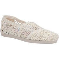 Natural TOMS Women's Alpargata Shoes with crochet lace design and slip-on style.
