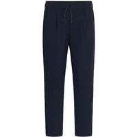 Navy blue Casual Friday CFHaakan trousers with drawstring waist and straight leg design.