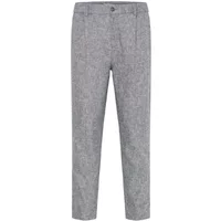 Gray Casual Friday CFMarc 0144 trousers with button closure, straight leg, and subtle textured pattern.