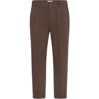 Brown Casual Friday CFMarc 0179 trousers with pleated front and tapered legs.