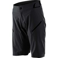 Black Troy Lee Designs Lilium women's MTB shorts with sleek design, button closure, and angled side pockets.