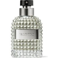Valentino Uomo Acqua Eau de Toilette 125ml, clear studded glass bottle with silver label and black cap.