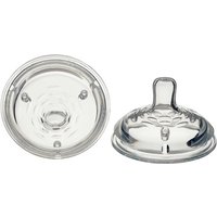 Clear Vital Baby Nurture fast flow bottle nipples, two pieces, with rounded base and soft silicone teat.