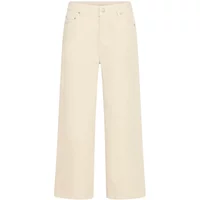 Cream wide-leg women's jeans by fransa Evelyn 1, featuring a high waist and classic five-pocket design.