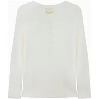 White Artlove Calissa women's sweater with round neckline and subtle textured pattern on front.